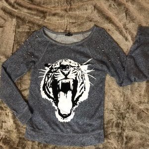 Express Studded Tiger Sweater